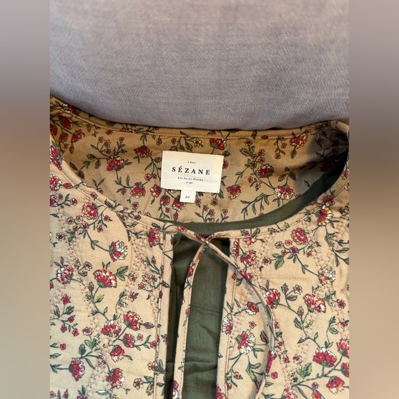 Sezane Paoline Jacket Miranda Beige Print - Size 40 - Picture 2 of 6